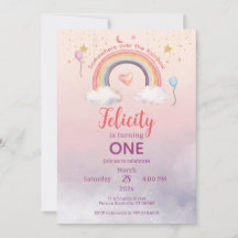 Colorful Pastel Rainbow Girl Birthday