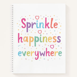 Colorful Pastel Sprinkle Happiness Everywhere Notebook