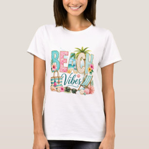 COLORFUL PASTEL TROPICAL BEACH VIBES T-Shirt