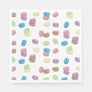 Colorful Pastel Watercolor French Macarons  Napkin