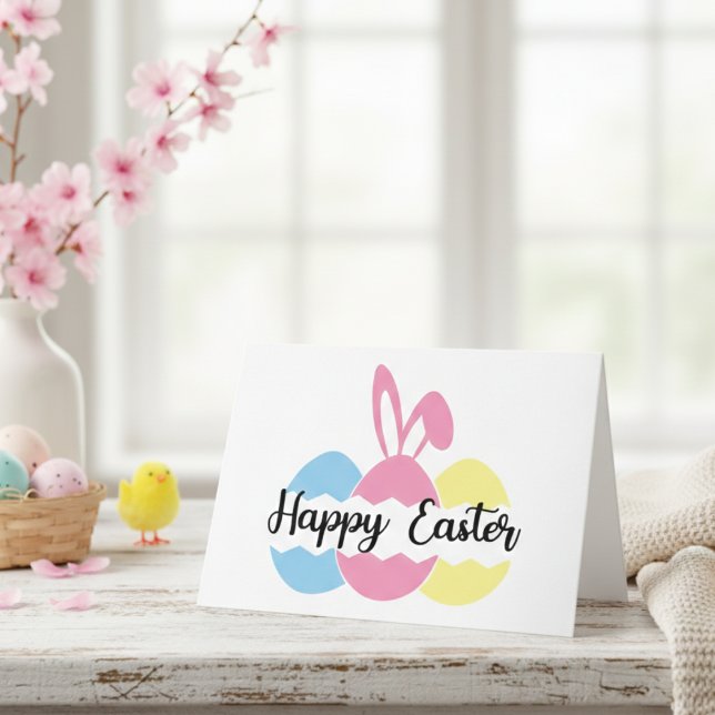 Colorful Pastels Custom Happy Easter Holiday Card (Colorful Pastels Custom Happy Easter Holiday Card)