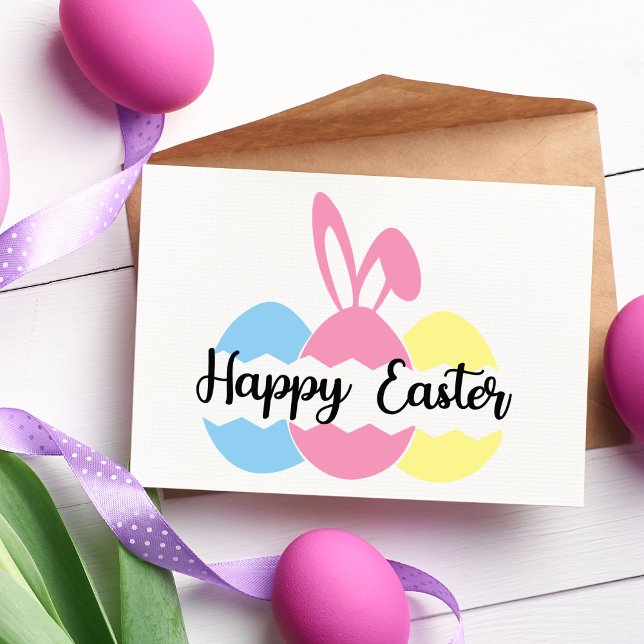 Colorful Pastels Custom Happy Easter Holiday Card (Creator Uploaded)
