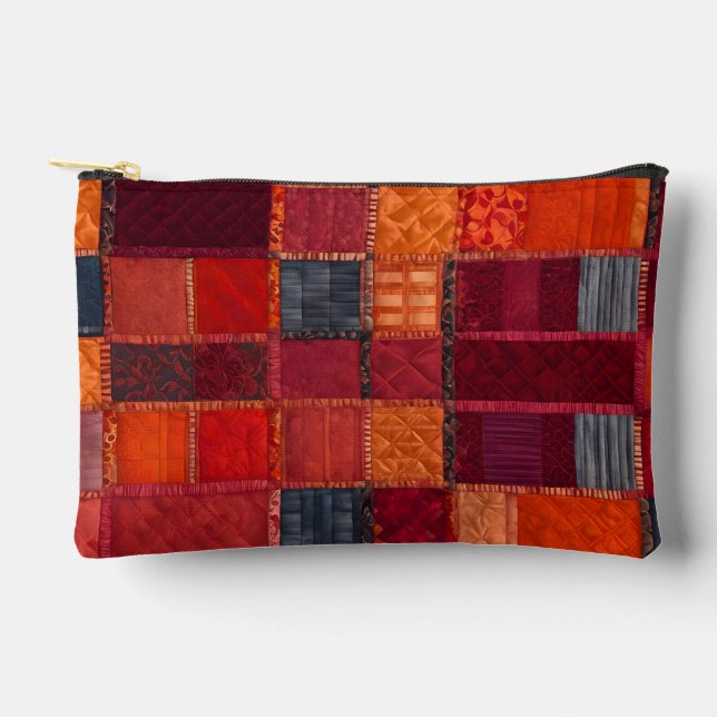 Colorful Patchwork Quilt Art Accessory Bag (Front)