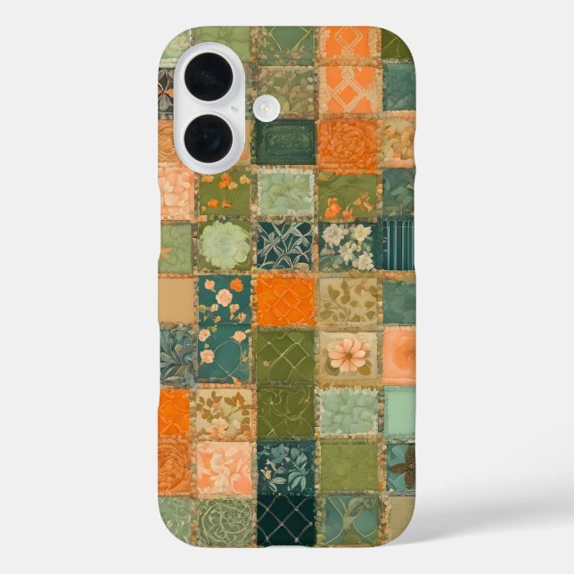 Colorful Patchwork Quilt Art iPhone Case (Back)