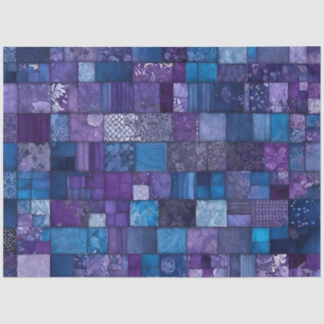Colorful Patchwork Quilt Art Tissue Paper (Front)