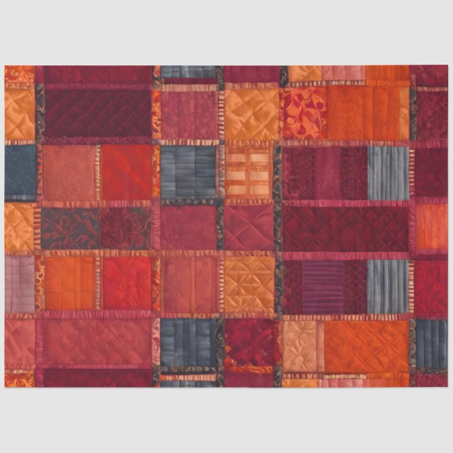 Colorful Patchwork Quilt Art Tissue Paper (Front)