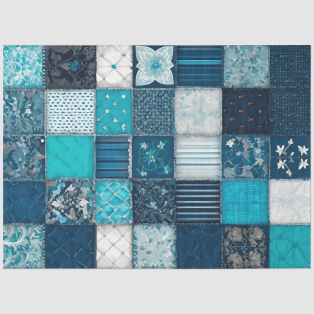 Colorful Patchwork Quilt Art Tissue Paper (Front)