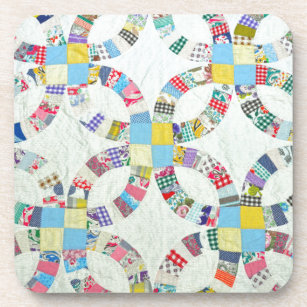 Colorful patchwork quilt coaster