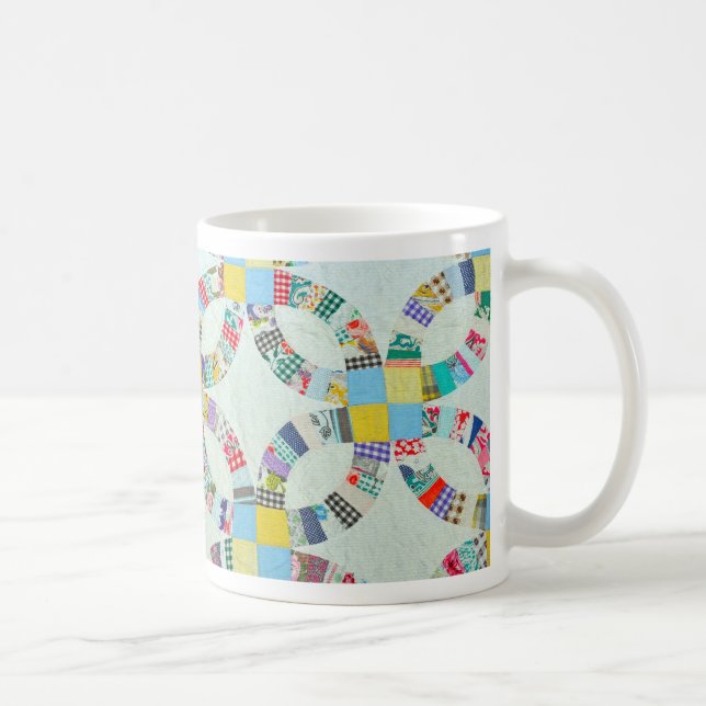 Colorful patchwork quilt coffee mug (Right)