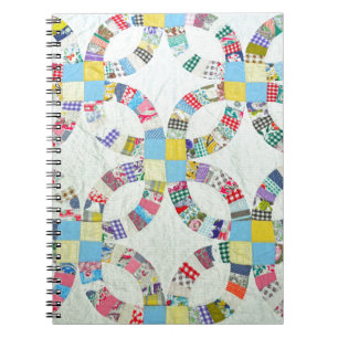 Colorful patchwork quilt notebook