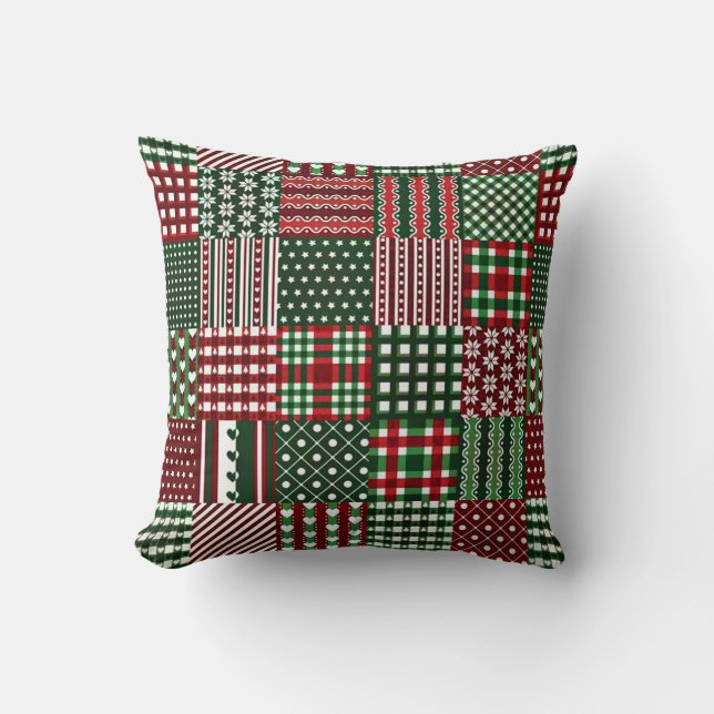 colorful patchwork throw pillow (Front)