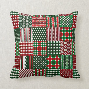 colorful patchwork throw pillow