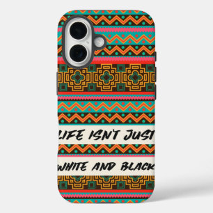 Colorful Pattern isn't White and Black iPhone 16 Case