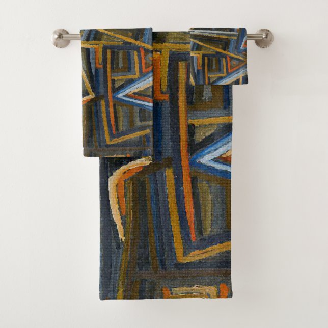 Colorful Paul Klee Abstract Bath Towel Set (Insitu)