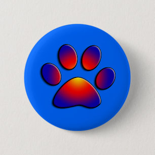 COLORFUL PAW 2 INCH ROUND BUTTON