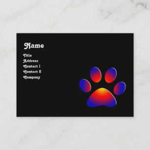 COLORFUL PAW,black Business Card