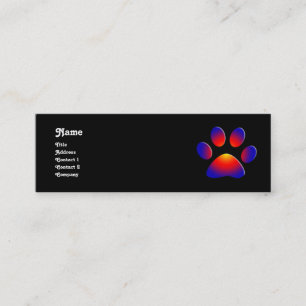COLORFUL PAW,black Mini Business Card