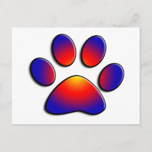 COLORFUL PAW POSTCARD