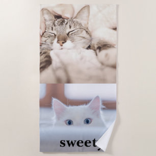 Colorful Paw Print Beach Towel