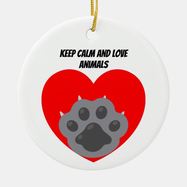 Colorful Paw Print - Best Dog Mom  Ceramic Ornament (Front)