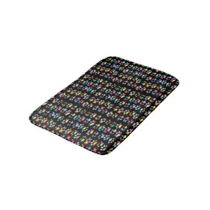 Colorful paw prints bath mat