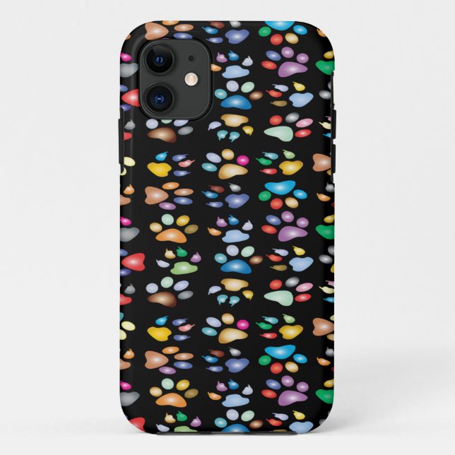 Colorful paw prints Case-Mate iPhone case (Back)