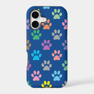 Colorful paw prints pattern