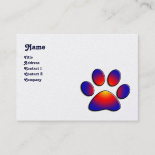COLORFUL PAW, white black pearl Business Card