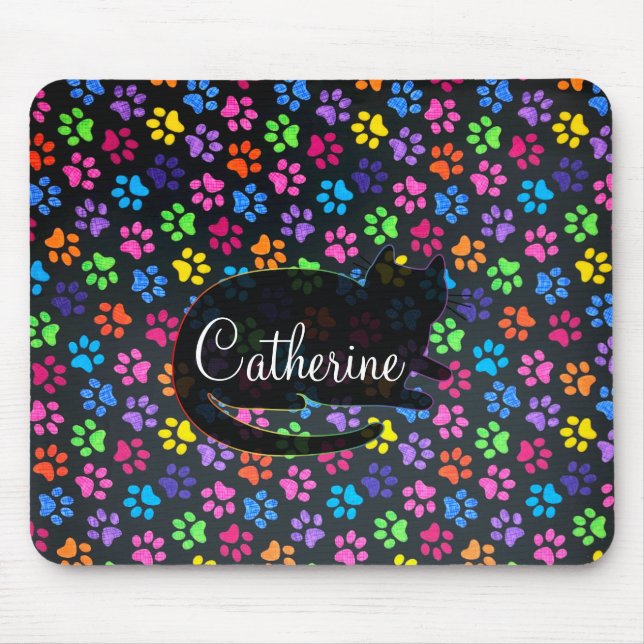 Colorful Paws Mouse Pad (Front)