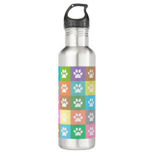 Colorful paws pattern 710 ml water bottle