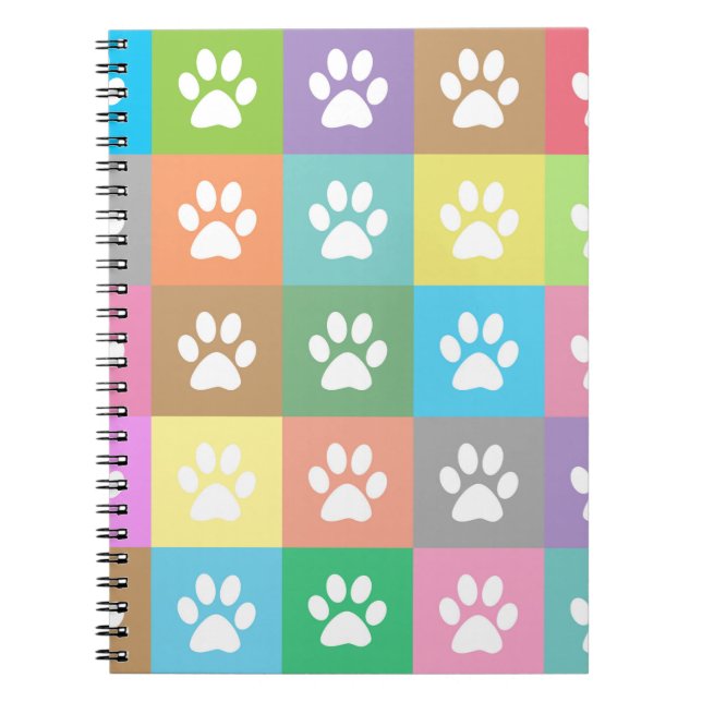 Colorful paws pattern notebook (Front)