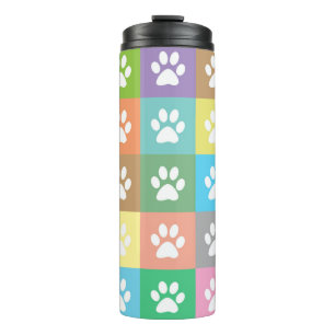 Colorful paws pattern thermal tumbler