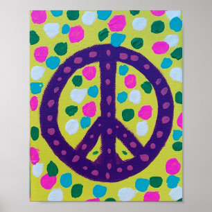 Colorful Peace Sign Acrylic Art