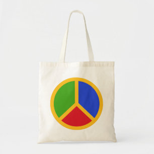 Colorful Peace Sign tote bags