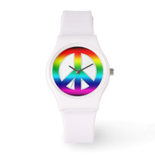 Colorful Peace Sign Watch