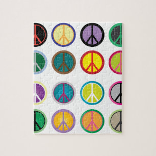 Colorful Peace Signs - Peace Sign pattern Jigsaw Puzzle