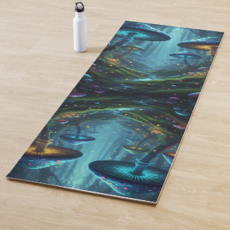 Colorful Peaceful Mushrooms Yoga Mat