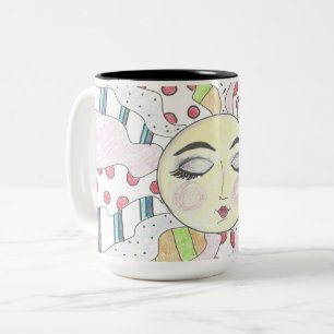 Colorful, peaceful sun -  Two-Tone coffee mug