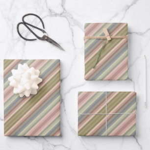 Colorful Peach Khaki Olive Green Color Of The Year Wrapping Paper Sheet