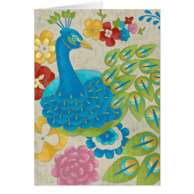 Colorful Peacock et Fleurs (Devant)