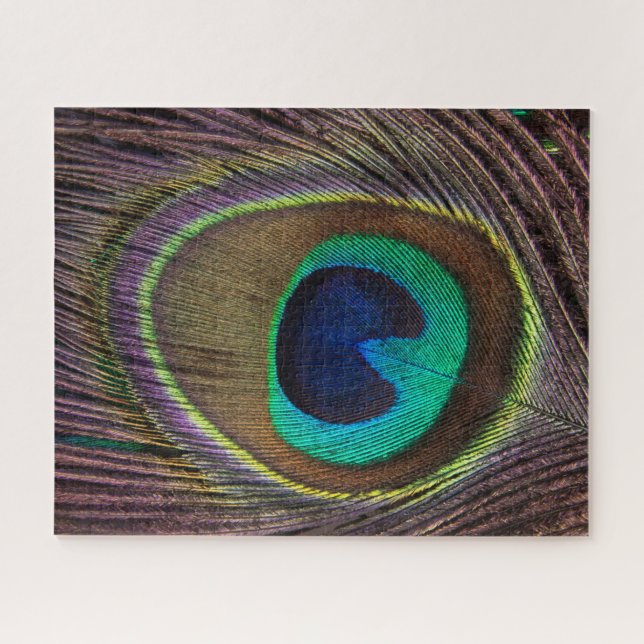 Colorful Peacock Feather | Custom Jigsaw Puzzle (Horizontal)