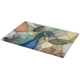 Colorful Peacock Mosaic Chopping Board