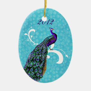 Colorful Peacock Our First Christmas Ornament