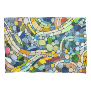 Colorful Pebbles Mosaic Art Pillowcase