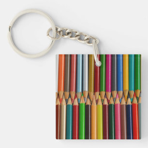 Colorful pencil crayons keychain