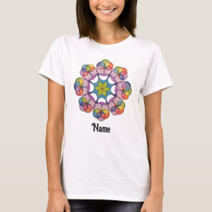 Colorful Pencil Drawn Geometric Mandala Customized T-Shirt