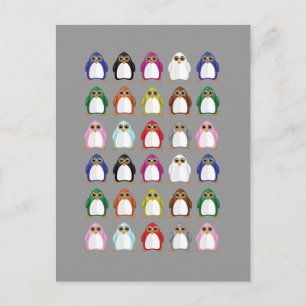 Colorful Penguin Pattern – Bold Rainbow Animal Postcard