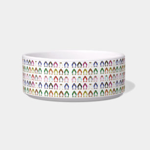 Colorful Penguin Pattern Cute Fun Whimsical Pet Bowl