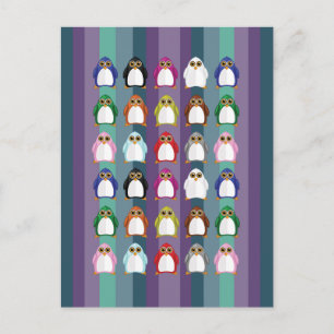 Colorful Penguin Pattern – Playful Rainbow Animal Postcard