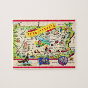 Colorful Pennsylvania 8x10 Map Puzzle